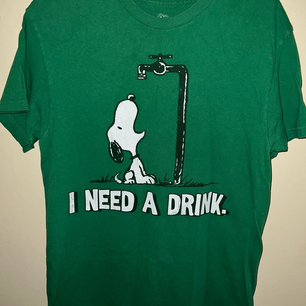 Green Snoopy Graphic Tee - Short Sleeve